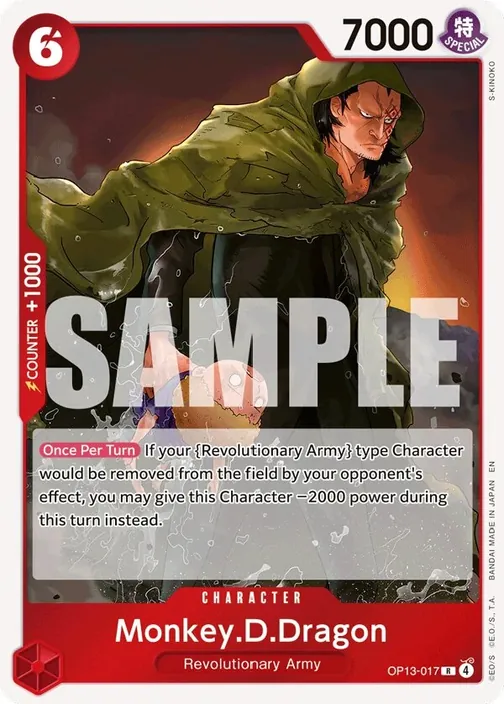 Carte One Piece anglaise OP13-017 Monkey.D.Dragon