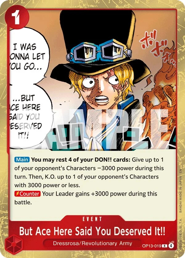 Carte One Piece anglaise But Ace Here Said You Deserved It!! OP13-019 R