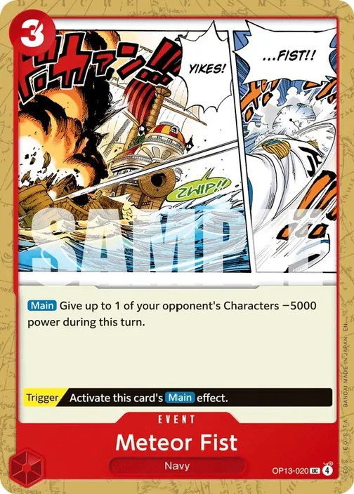 Carte One Piece anglaise OP13-020 Meteor Fist