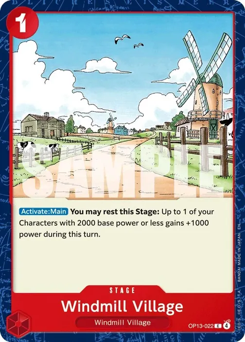 Carte One Piece anglaise OP13-022 Windmill Village