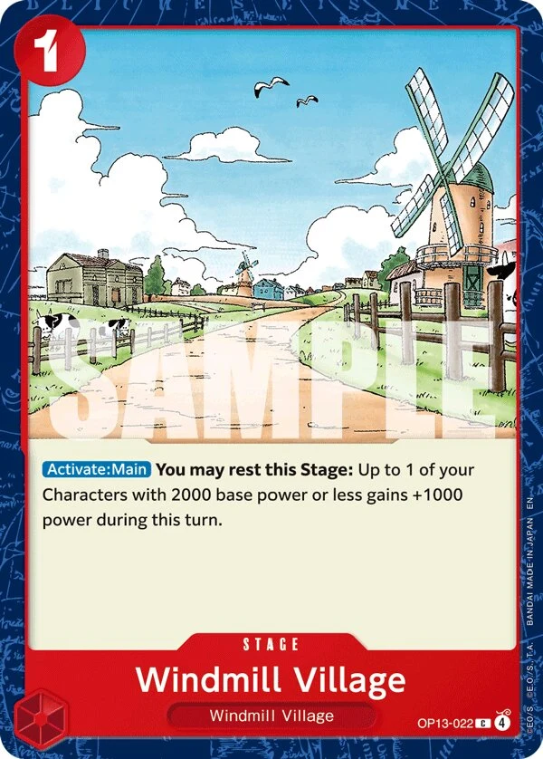 Carte One Piece anglaise Windmill Village OP13-022 C