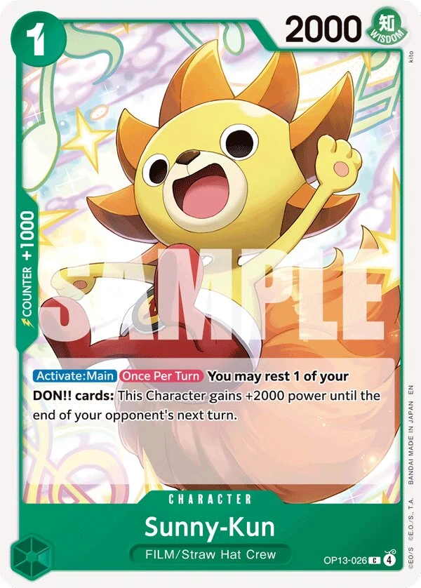 Carte One Piece anglaise Sunny-Kun OP13-026 C