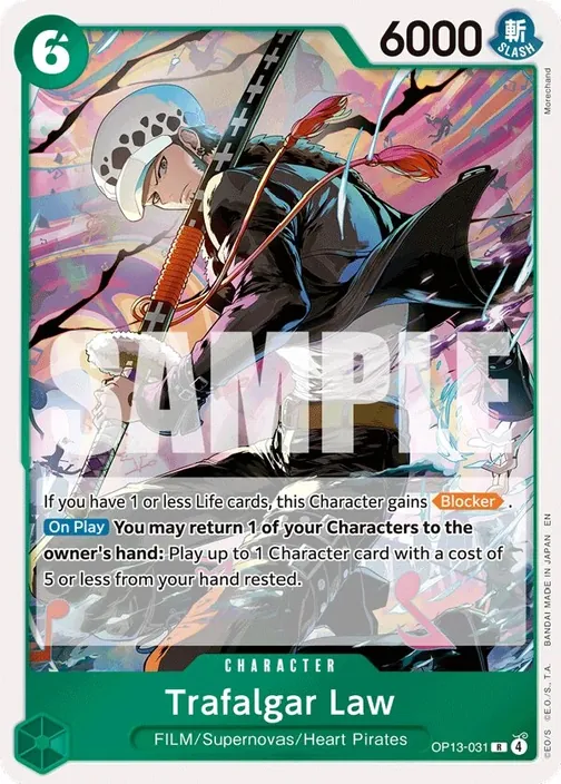 Carte One Piece anglaise OP13-031 Trafalgar Law