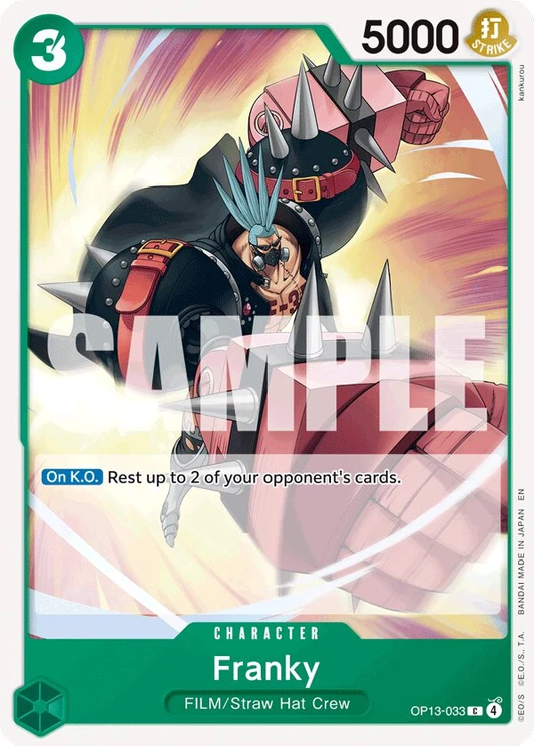 Carte One Piece anglaise Franky OP13-033 C