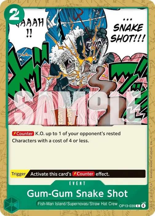 Carte One Piece anglaise OP13-039 Gum-Gum Snake Shot