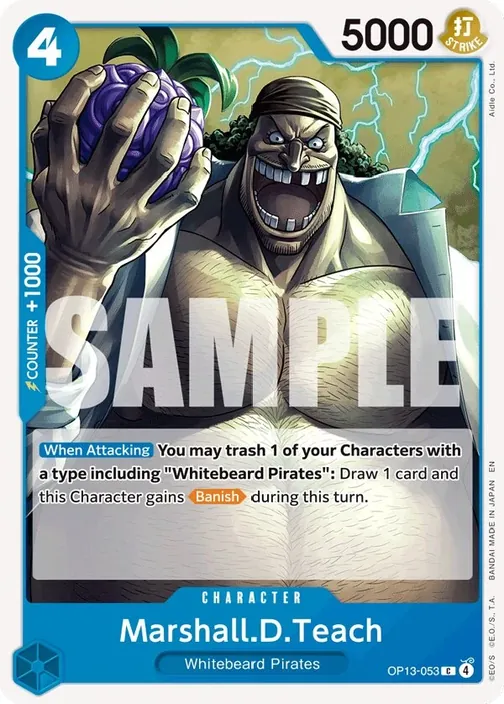 Carte One Piece anglaise OP13-053 Marshall.D.Teach