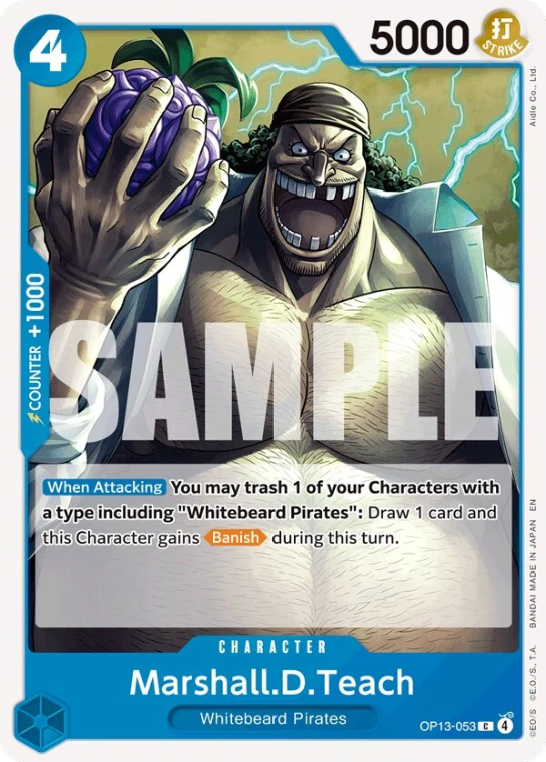 Carte One Piece anglaise Marshall.D.Teach OP13-053 C