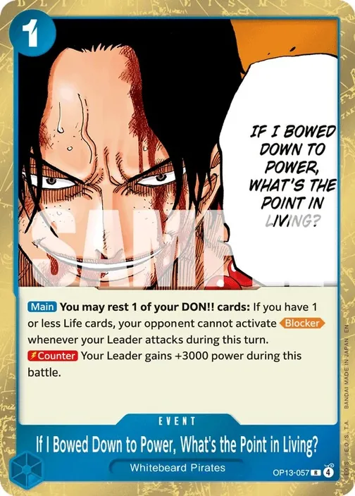 Carte One Piece anglaise OP13-057 If I Bowed Down to Power, What's the Point in Living?