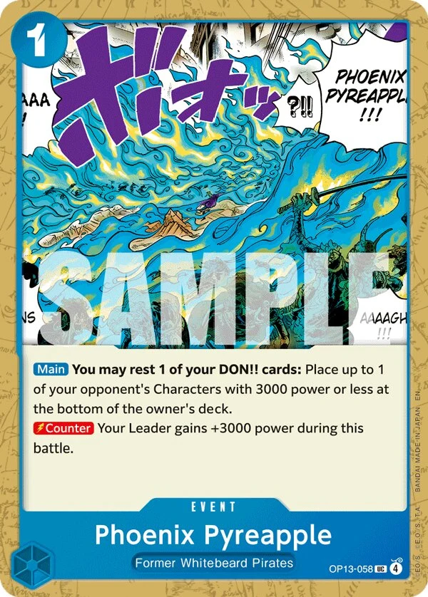 Carte One Piece anglaise Phoenix Pyreapple OP13-058 UC