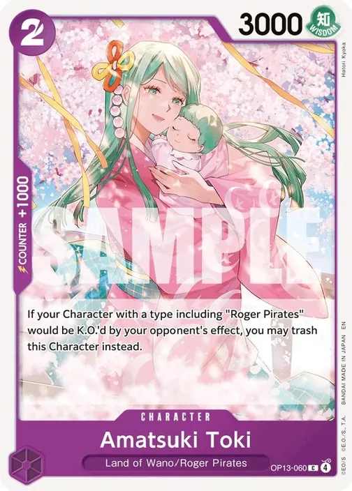 Carte One Piece anglaise OP13-060 Amatsuki Toki