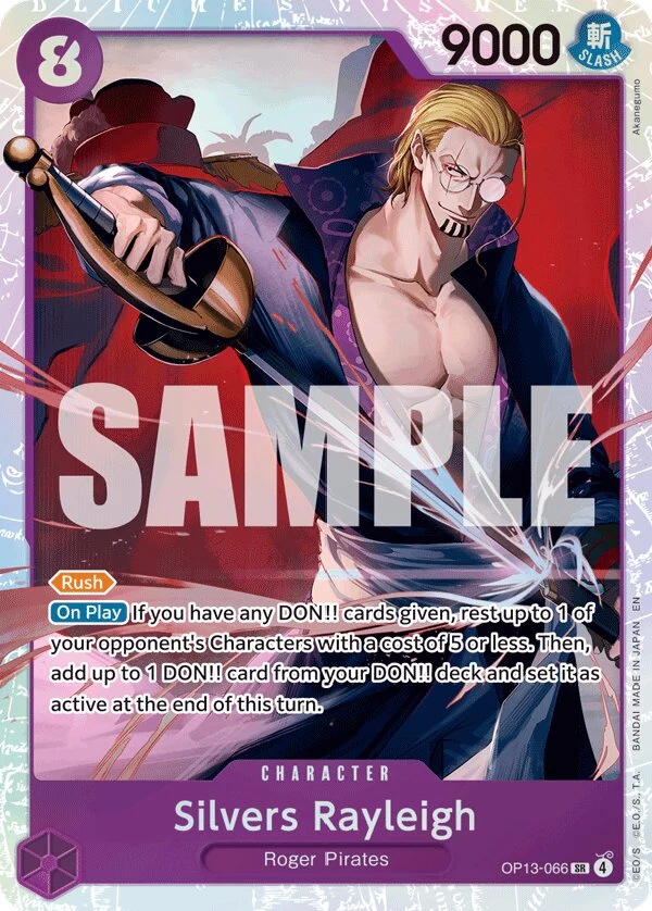Carte One Piece anglaise Silvers Rayleigh OP13-066 SR