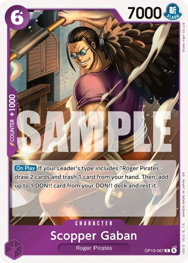 Carte One Piece anglaise Scopper Gaban OP13-067 R