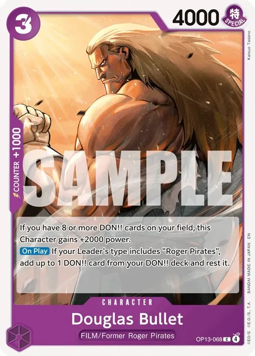 Carte One Piece anglaise OP13-068 Douglas Bullet