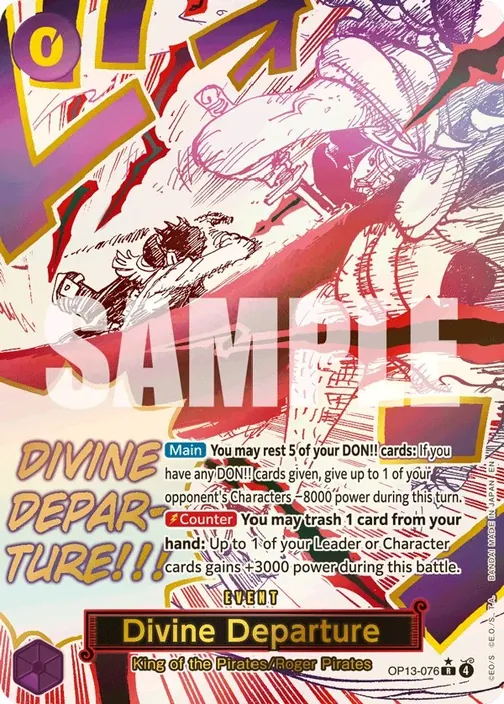 Carte One Piece anglaise OP13-076 Divine Departure (version 2)