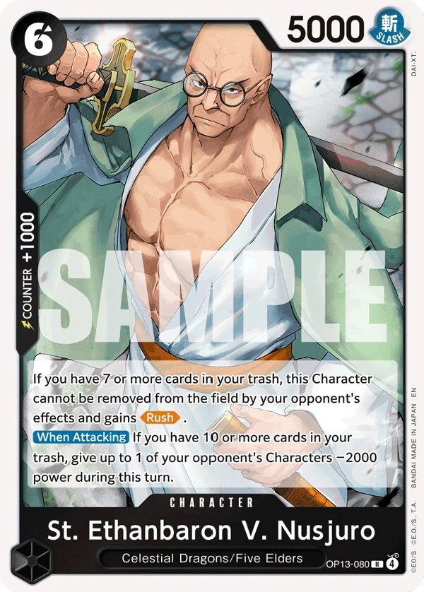 Carte One Piece anglaise St. Ethanbaron V. Nusjuro OP13-080 R