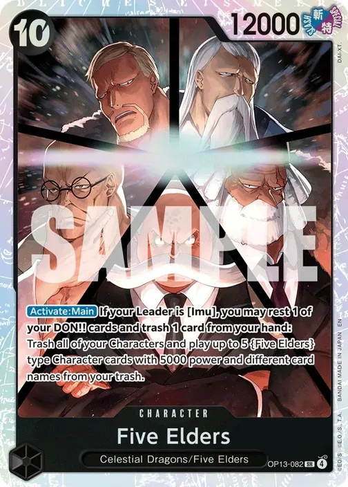 Carte One Piece anglaise OP13-082 Five Elders