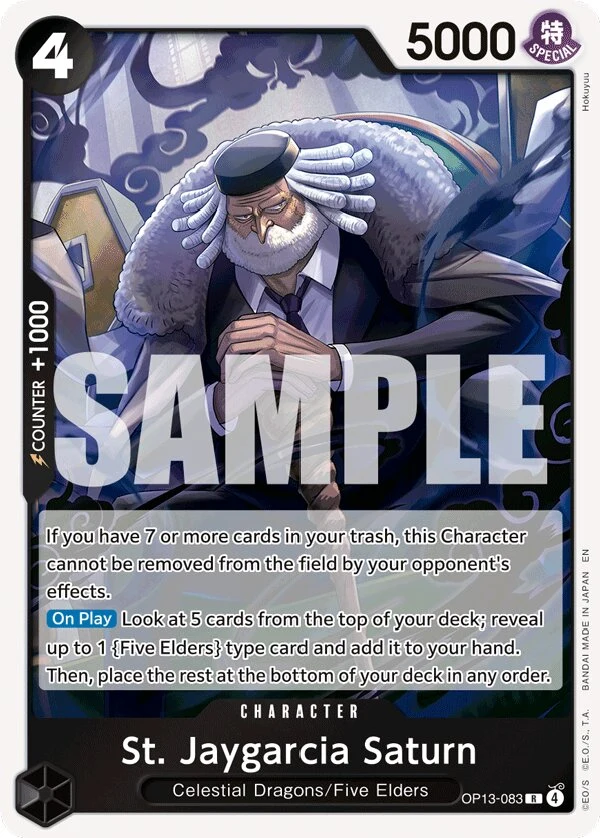 Carte One Piece anglaise St. Jaygarcia Saturn OP13-083 R