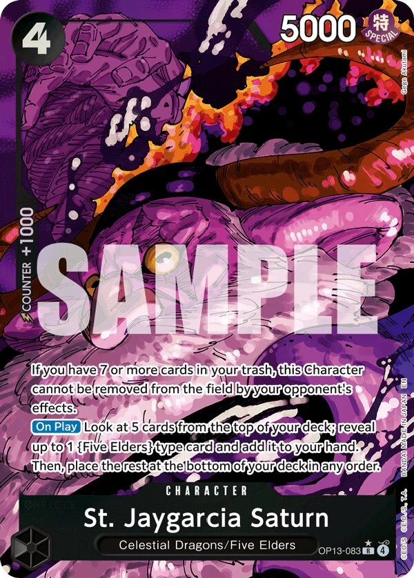 Carte One Piece anglaise St. Jaygarcia Saturn OP13-083 R