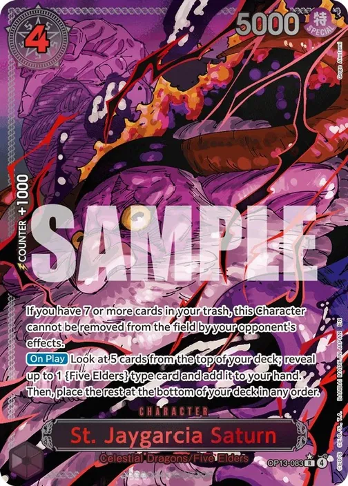 Carte One Piece anglaise OP13-083 St. Jaygarcia Saturn (version 3)