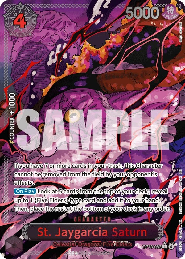 Carte One Piece anglaise St. Jaygarcia Saturn OP13-083 R
