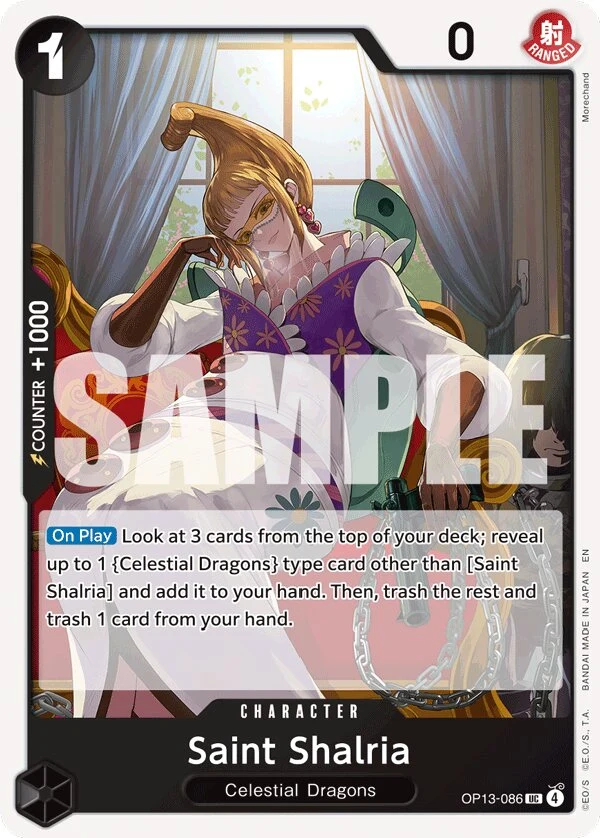 Carte One Piece anglaise Saint Shalria OP13-086 UC