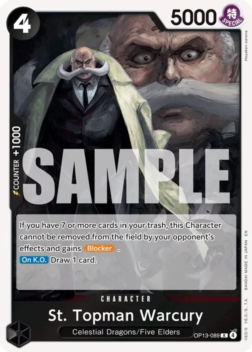Carte One Piece anglaise OP13-089 St. Topman Warcury