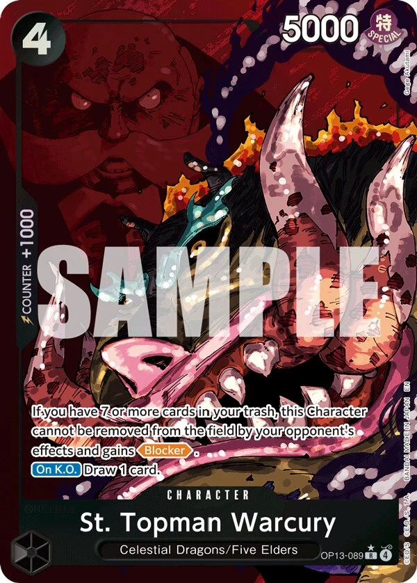 Carte One Piece anglaise St. Topman Warcury OP13-089 R