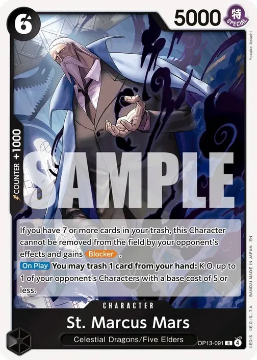 Carte One Piece anglaise OP13-091 St. Marcus Mars