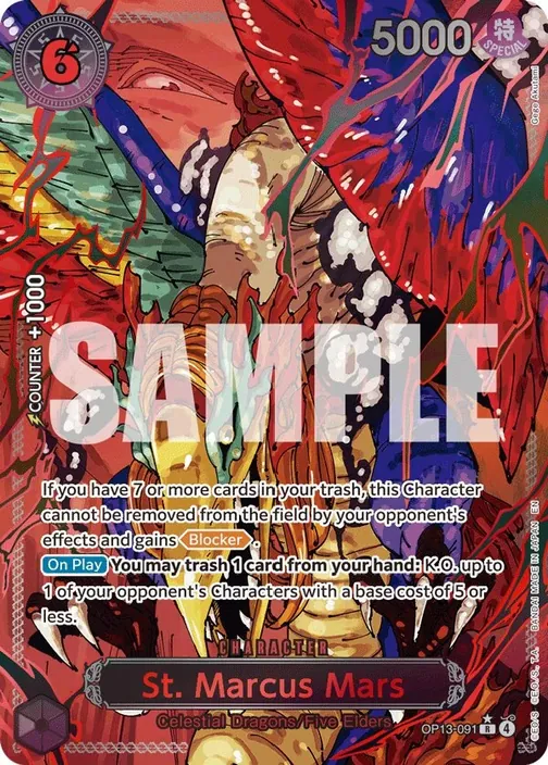 Carte One Piece anglaise OP13-091 St. Marcus Mars (version 3)