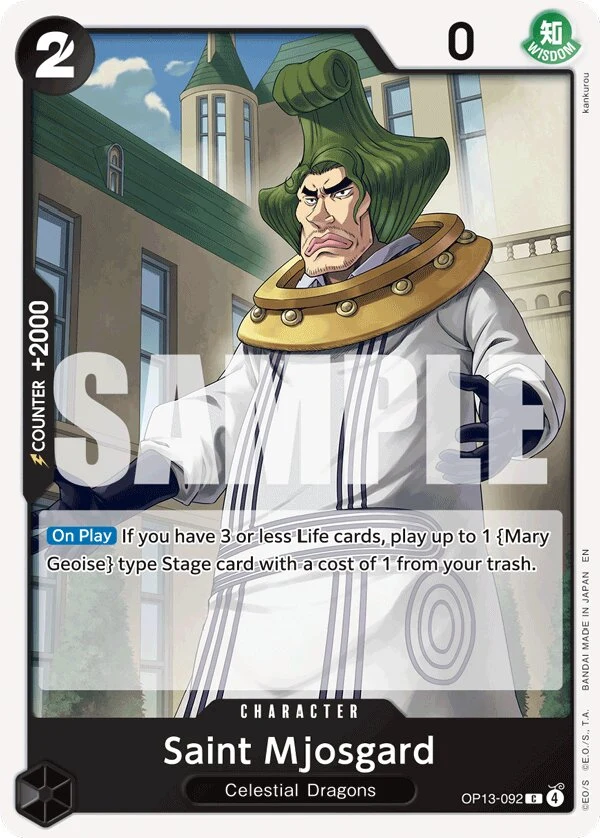 Carte One Piece anglaise Saint Mjosgard OP13-092 C