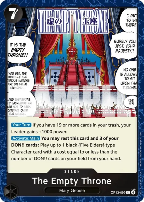 Carte One Piece anglaise OP13-099 The Empty Throne