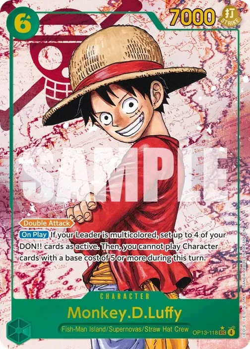 Carte One Piece anglaise OP13-118 Monkey.D.Luffy (version 2)
