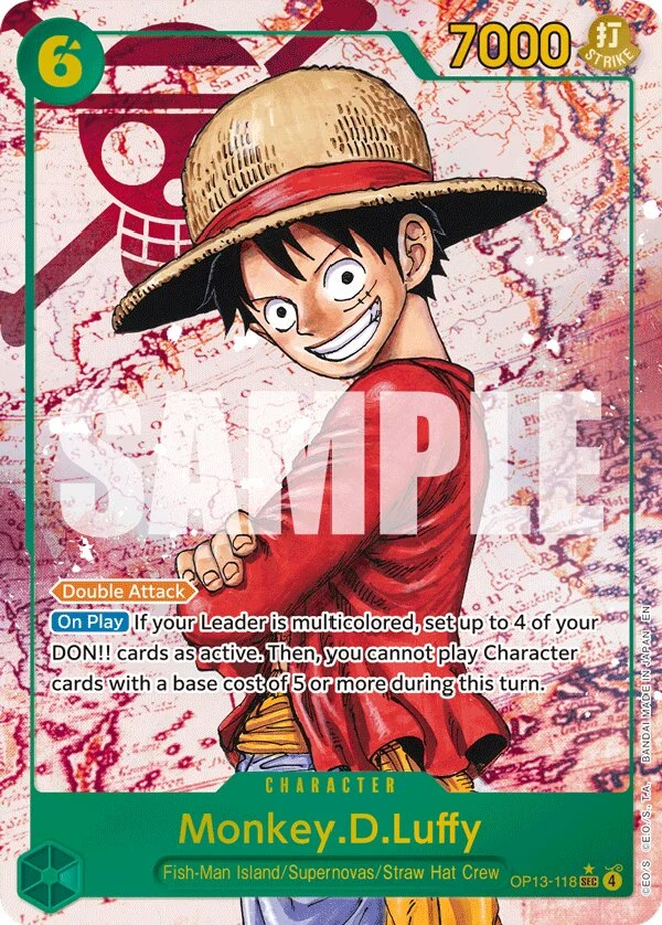 Carte One Piece anglaise Monkey.D.Luffy OP13-118 SEC