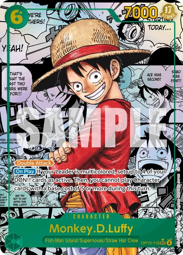 Carte One Piece anglaise Monkey.D.Luffy OP13-118 SEC