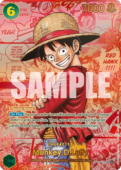 Carte One Piece anglaise OP13-118 Monkey.D.Luffy (version 4)