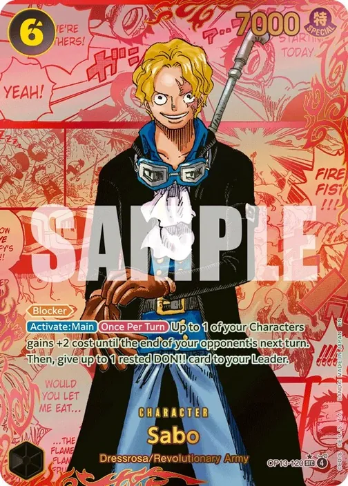 Carte One Piece anglaise OP13-120 Sabo (version 4)