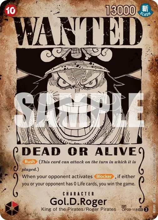 Carte One Piece anglaise OP09-118 Gol.D.Roger (version 4)