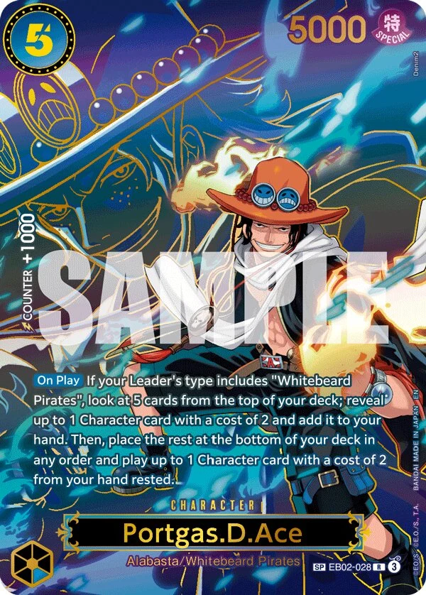 Carte One Piece anglaise Portgas.D.Ace EB02-028 SP