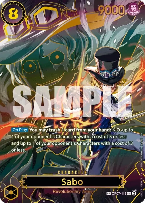 Carte One Piece anglaise OP07-118 Sabo (version 3)
