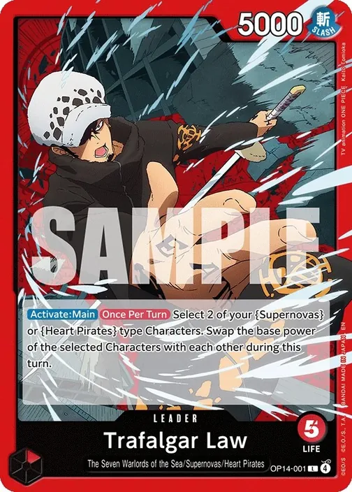 Carte One Piece anglaise OP14-001 Trafalgar Law