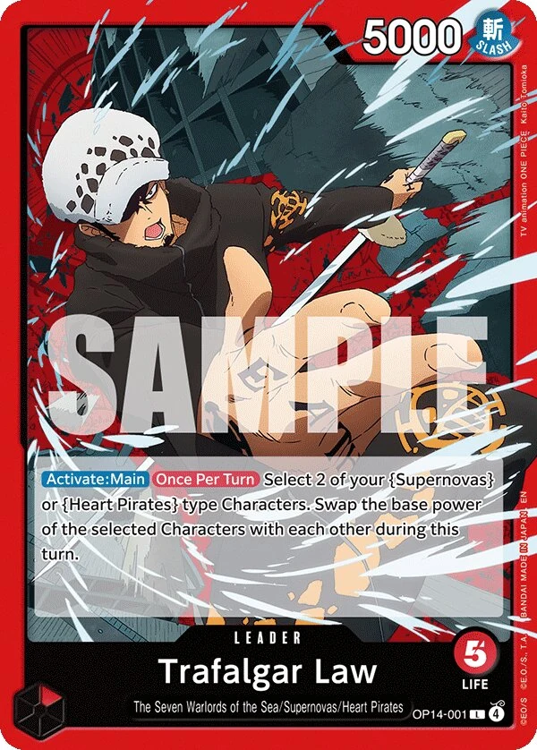 Carte One Piece anglaise Trafalgar Law OP14-001 L