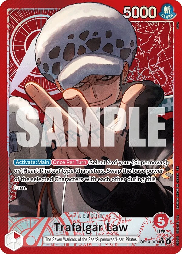 Carte One Piece anglaise Trafalgar Law OP14-001 L