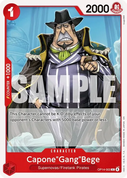 Carte One Piece anglaise OP14-003 Capone"Gang"Bege