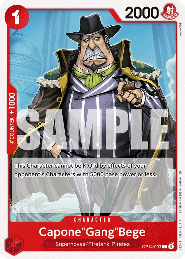 Carte One Piece anglaise Capone"Gang"Bege OP14-003 C