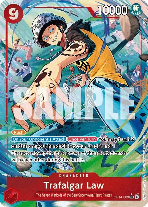 Carte One Piece anglaise OP14-009 Trafalgar Law (version 2)