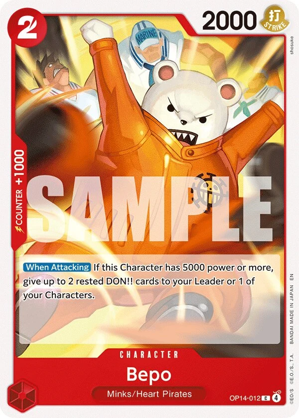 Carte One Piece anglaise Bepo OP14-012 C