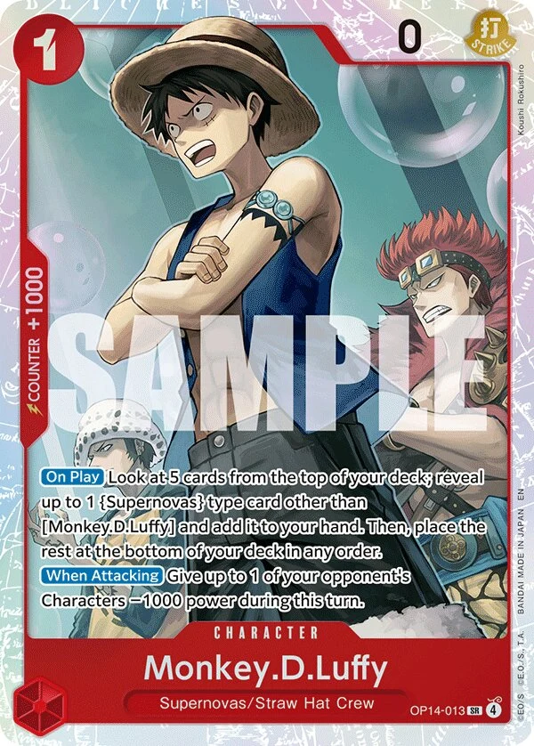 Carte One Piece anglaise Monkey.D.Luffy OP14-013 SR