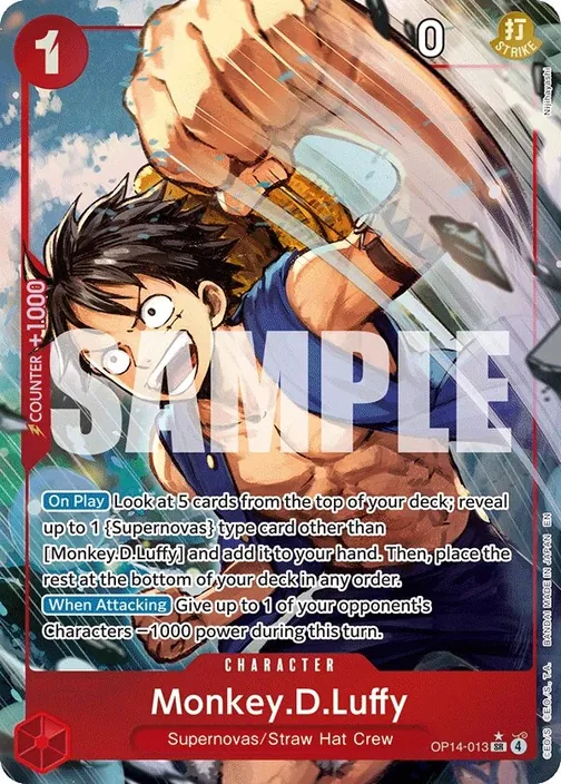 Carte One Piece anglaise OP14-013 Monkey.D.Luffy (version 2)