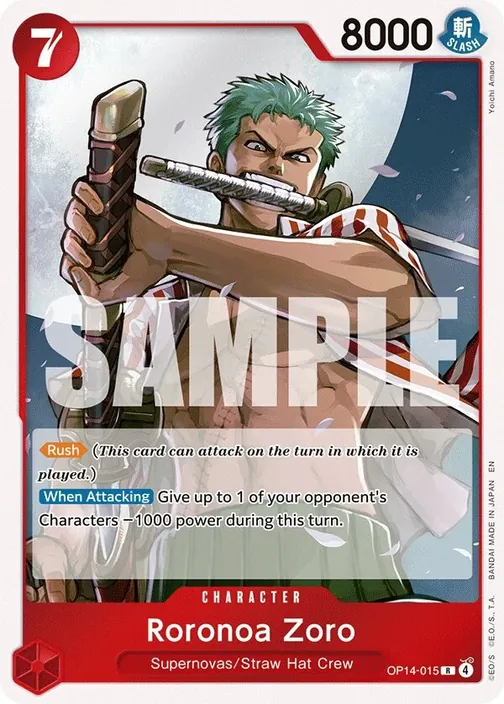 Carte One Piece anglaise OP14-015 Roronoa Zoro