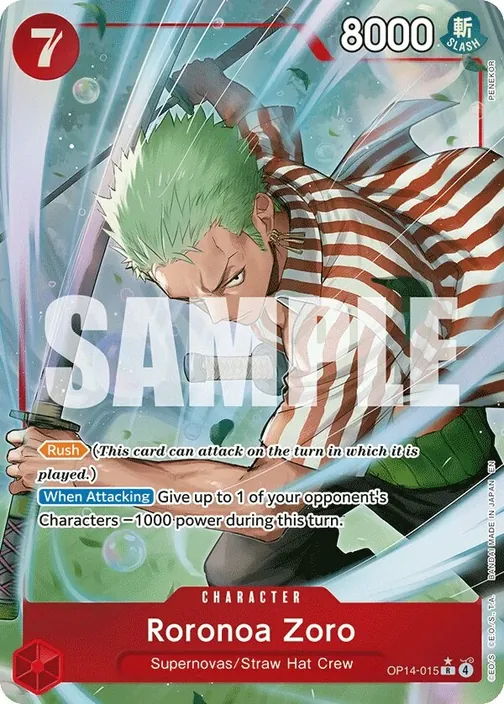 Carte One Piece anglaise OP14-015 Roronoa Zoro (version 2)